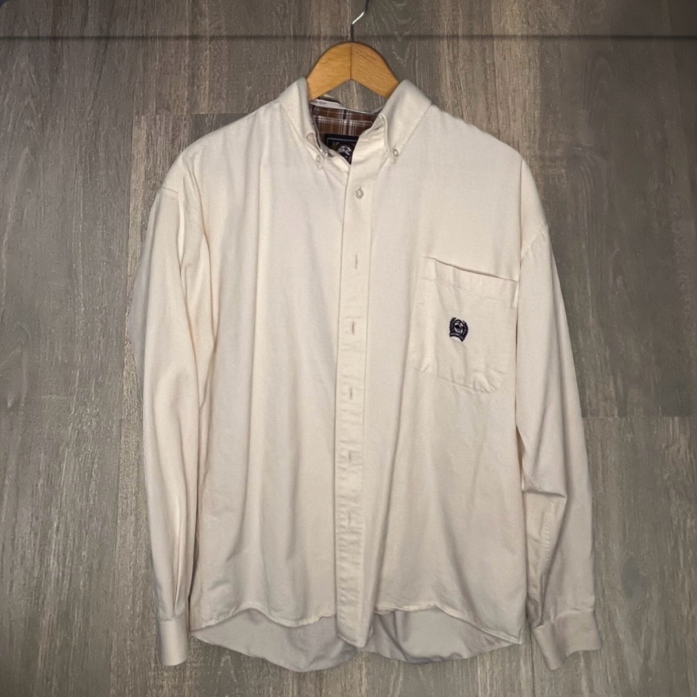 Cinch Cream 100% Cotton Button Down Shirt Size M